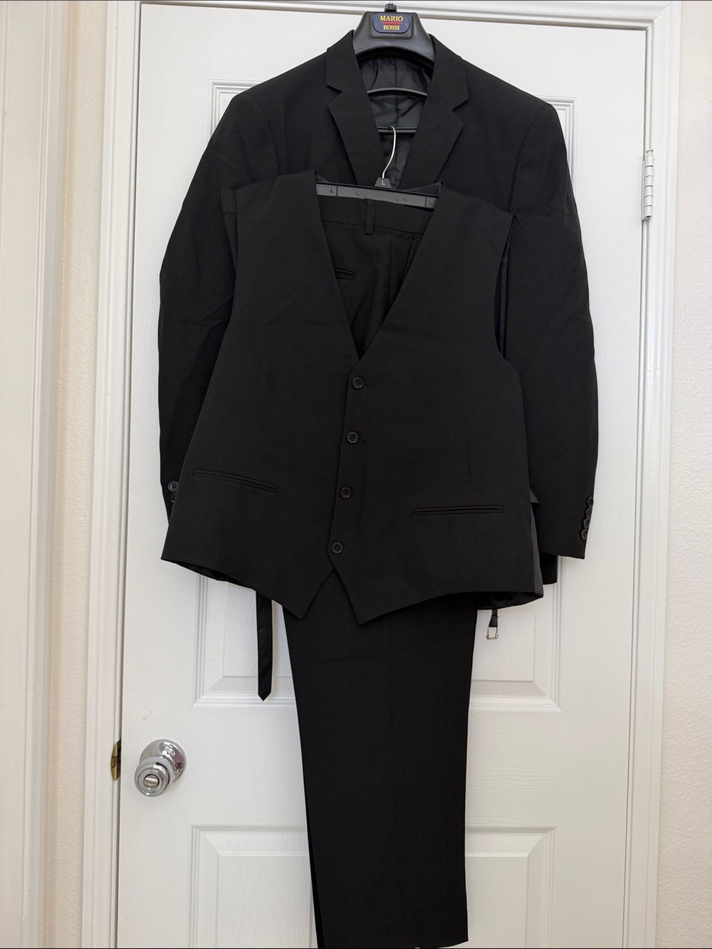 Men's Black 3-Piece Formal Suit with Vest